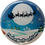 Frohe Weihnachten Button blau Winter